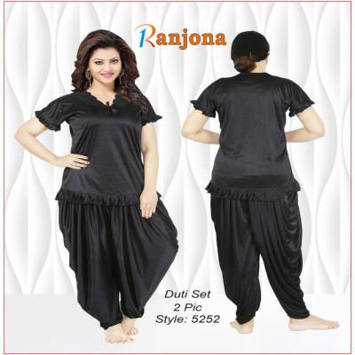 Dhoti Style Night Dress (2 Part) Black