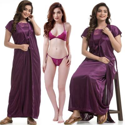 Premium 4 Part Night Dress (Purple)